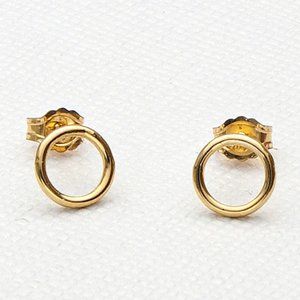 NEW! 14K Gold Filled Circle Stud Earrings, Hypo Allergenic Minimalist Earrings